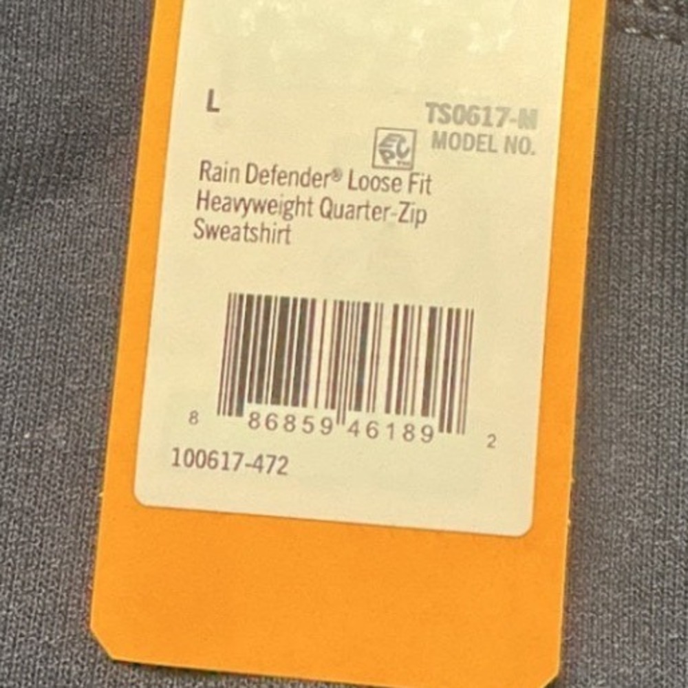 Carhartt Rain Defender QuarterZip We r Pittsburg Sweatshirt Navy Large New W Tag - Picture 5 of 6